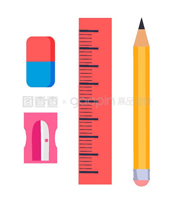 白色文具的純真魅力 一組獨(dú)立矢量插圖賞析